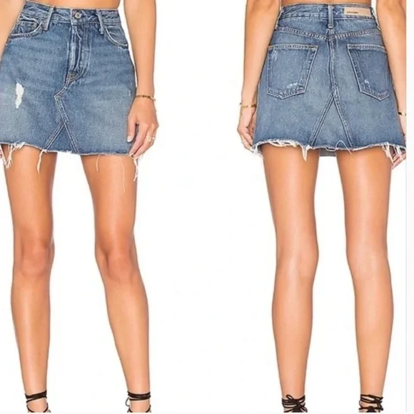 NWT GRLFRND Eva A-Frame Gusset Skirt in Walk This Way - Picture 2 of 11